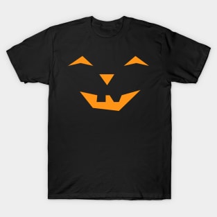 Laughing Halloween Pumpkin Face on Black Background T-Shirt